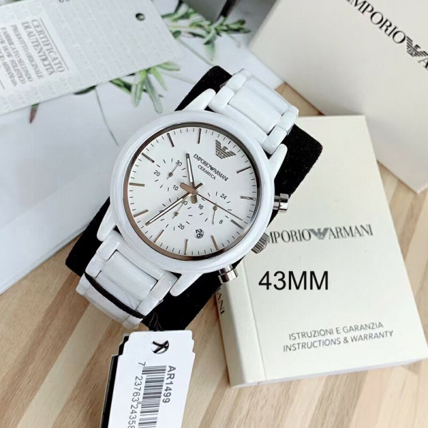 위핑,엠포리오 아르마니 남자시계 루이지 세라믹 화이트 크로노그래프 AR1499