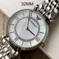 알마니 시계 클래식 쿼츠 자개 다이얼 시계 메탈 손목시계 AR1908