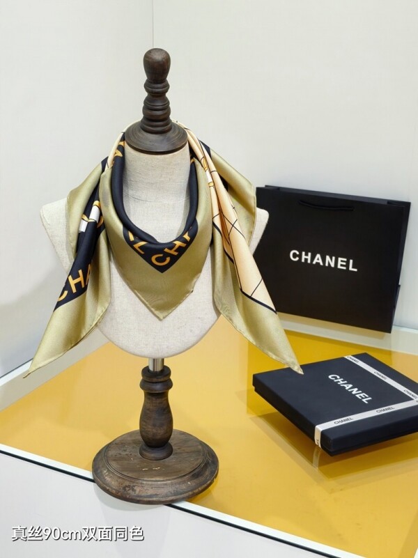 위핑,샤넬 CHANEL 로고 클래식 패턴 캐주얼 스카프 90*90cm