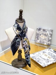 디올 DIOR 빈티지 패턴 디자인 캐주얼 스카프 90*90cm