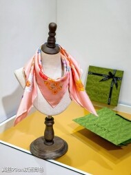 구찌 GUCCI 로고 빈티지 패턴 디자인 캐주얼 스카프 90*90cm