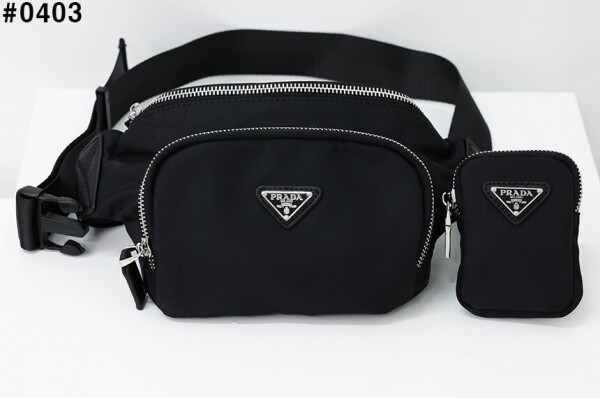 위핑,프라다 리나일론 사피아노 가죽 숄더백