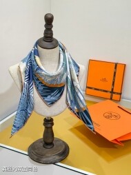 에르메스 Hermès 로고 빈티지 패턴 디자인 캐주얼 스카프 90*90cm