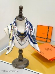 에르메스 Hermès 로고 빈티지 패턴 디자인 캐주얼 스카프 90*90cm