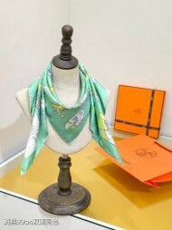 에르메스 Hermès 로고 빈티지 패턴 디자인 캐주얼 스카프 90*90cm