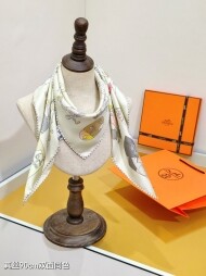 에르메스 Hermès 로고 빈티지 패턴 디자인 캐주얼 스카프 90*90cm