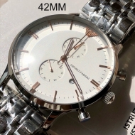 Emporio Armani 엠포리오 아르마니 남성 화이트 다이얼 스틸 스트랩 남성용 시계 - AR1933