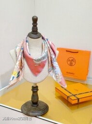 에르메스 Hermès 패션 패턴 디자인 캐주얼 스카프 90*90cm