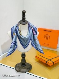 에르메스 Hermès 모던 빈티지 패턴 디자인 캐주얼 스카프 90*90cm