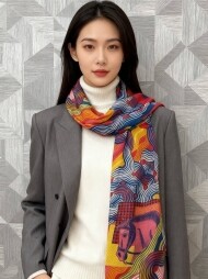 에르메스 Hermès 빈티지 패턴 디자인 캐주얼 스카프