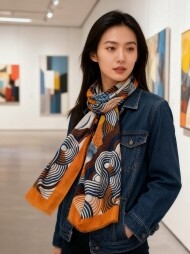 에르메스 Hermès 빈티지 패턴 디자인 캐주얼 스카프
