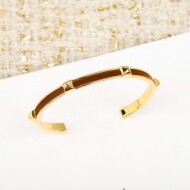 에르메스 Hermès H자 모양 스터드가 달린 클래식 빈티지 가죽 팔찌