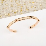 에르메스 Hermès H자 모양 스터드가 달린 클래식 빈티지 가죽 팔찌