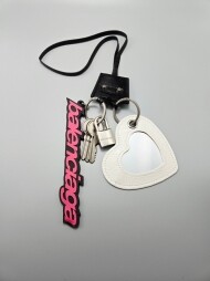 발렌시아가 BALENCIAGA 로고 모던 디자인 멀티 액세서리 콤비 키링 가방걸이