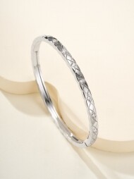 샤넬 CHANEL 모던 클래식 세련된 퀼팅 큐빅 팔찌 17cm