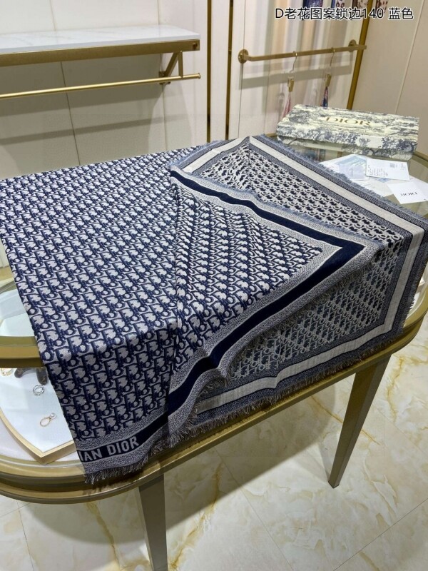 위핑,디올 DIOR 클래식한 노화 무늬 스카프 140*140cm 70% 울+30% 캐시미어