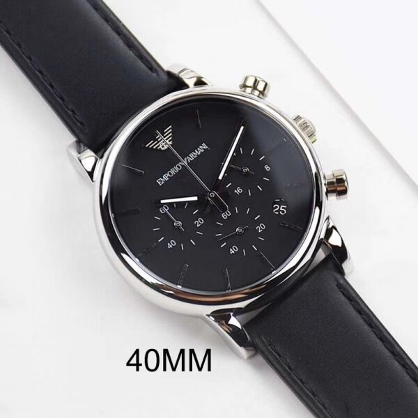 위핑,엠포리오아르마니 아르마니 남성 시계 Luige 클래식 크로노 야광 가죽밴드 AR1733