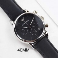 엠포리오아르마니 아르마니 남성 시계 Luige 클래식 크로노 야광 가죽밴드 AR1733