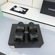 샤넬 CHANEL 클래식 빈티지 벨크로 통굽 비치샌들