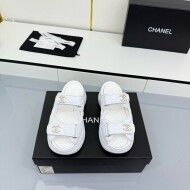 샤넬 CHANEL 클래식 빈티지 벨크로 통굽 비치샌들