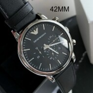 엠포리오 아르마니 알마니 AR1828 블랙 가죽 남자 패션 손목 시계