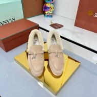 로로피아나 LORO PIANA 클래식 빈티지 디자인 캐주얼 털 슈즈