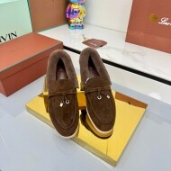 로로피아나 LORO PIANA 클래식 빈티지 디자인 캐주얼 털 슈즈