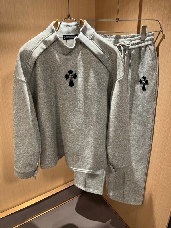 위핑,크롬하츠 Chrome Hearts 캐주얼라운드후드+캐주얼 바지커플세트