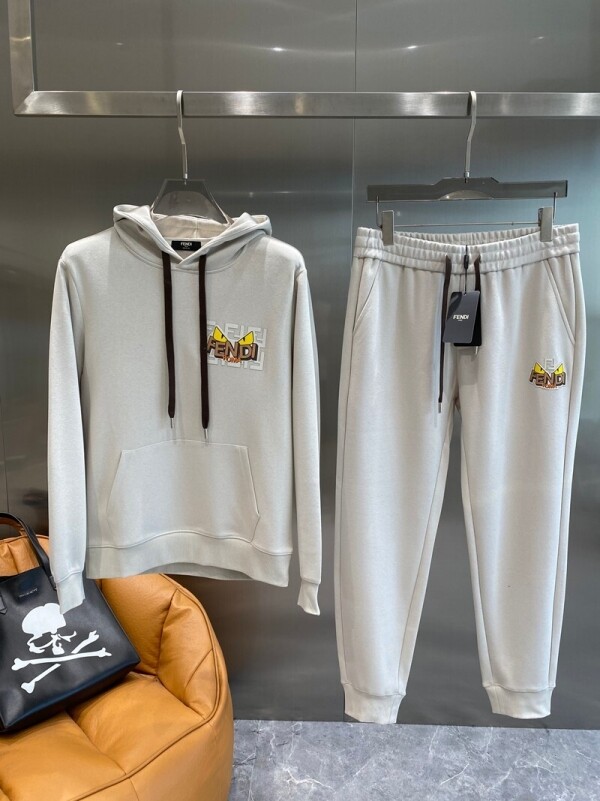 위핑,펜디 FENDI 트렌드심플후드긴팔맨투맨+캐주얼 바지커플세트