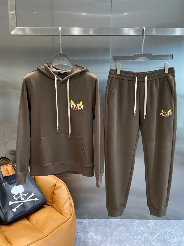위핑,펜디 FENDI 트렌드심플후드긴팔맨투맨+캐주얼 바지커플세트