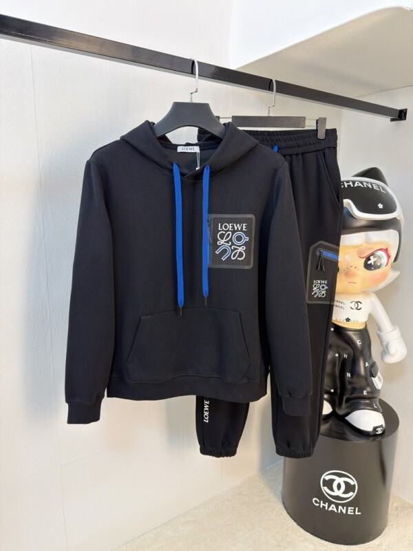 위핑,로에베 LOEWE 트렌드심플후드긴팔맨투맨+캐주얼 바지커플세트