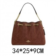 코치 에블린 숄더백 스웨이드 퀼팅 가방 브라운 CCZ80