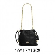 코치 CDB69 IMBLK 페이 미니 드로우스트링 백 퀼팅 백