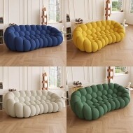 Compressed sofa 축구소파 압축 롤백 원룸 싱글 3D 패브릭 고밀도 소파 옐로우 2인용 3인용