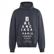 발렌시아가 BALENCIAGA 시력 검사표 프린트 찢어진 후드티