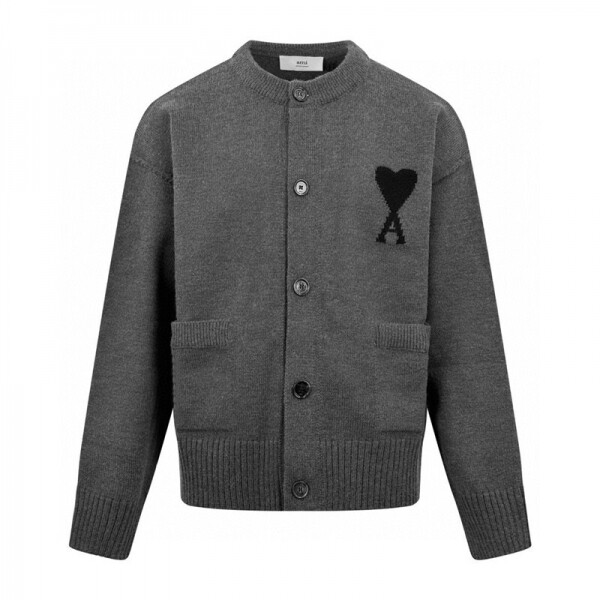 위핑,아미 AMI 하트 모양 자카드 니트 가디건