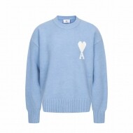 아미 AMI 하트 무늬 자카드 캐주얼 크루넥 스웨터