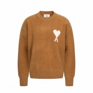 아미 AMI 하트 무늬 자카드 캐주얼 크루넥 스웨터