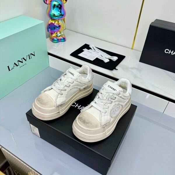 위핑,샤넬 CHANEL 패션 통굽 여성 구제 더러운 신발