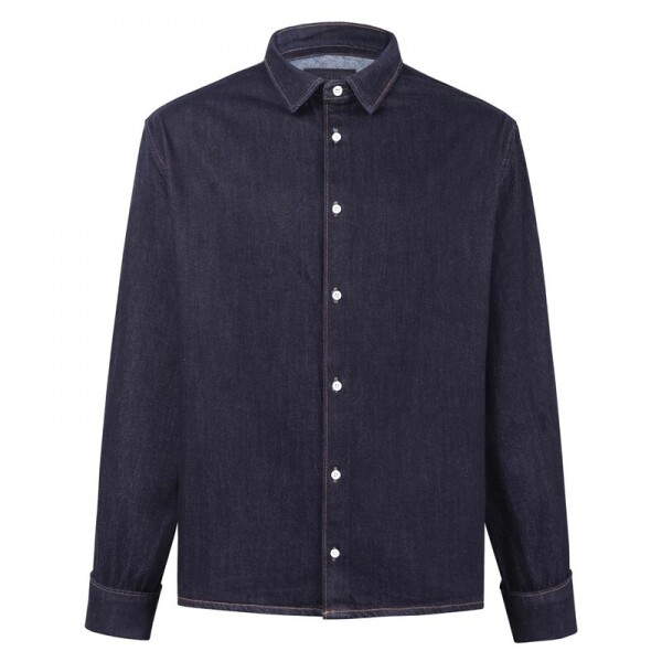 위핑,프라다 PRADA 삼각형 스틸 로고 칼라 데님 셔츠 재킷