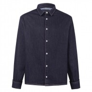 프라다 PRADA 삼각형 스틸 로고 칼라 데님 셔츠 재킷