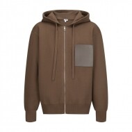 로에베 LOEWE 클래식 가죽 패치 포켓 니트 후드 재킷