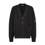 발렌시아가 BALENCIAGA 클래식 실리콘 가죽 라벨 니트 가디건