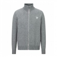 프라다 PRADA 클래식 자수 로고 집업 니트