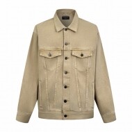 발렌시아가 BALENCIAGA 모던 클래식 자수 레터링 데님 코트