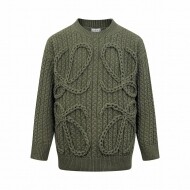로에베 LOEWE 클래식 로고 케이블 니트 크루넥 스웨터