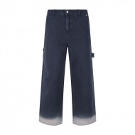 구찌 GUCCI 어두운 패턴의 전체 자카드 그라데이션 데님 진