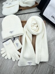 프라다 클래식 웜 후드 목도리 장갑 3종 세트