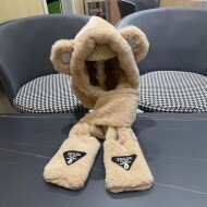 프라다  뉴똥 클래식 웜 후드 목도리 장갑 3종 세트