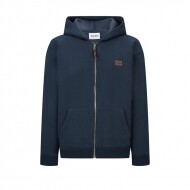 미우미우 MIU MIU 모던 클래식 레더 로고 후드 집업 코트